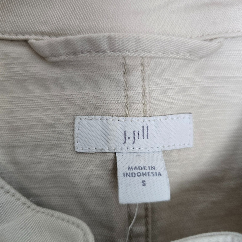 NWT J. Jill Military Peplum Jacket Women's S Beige Gold Button Preppy Classic - Picture 5 of 12